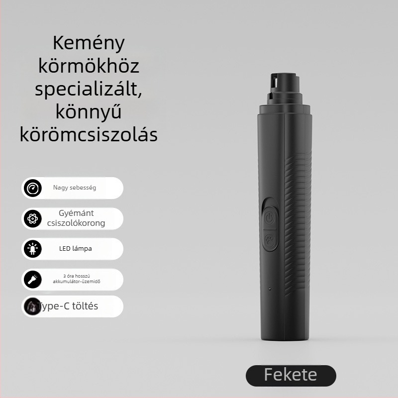 Elektromos körömfúró kutyáknak és háziállatoknak, macska körömpolírozó, kis kutya körömvágó eszköz