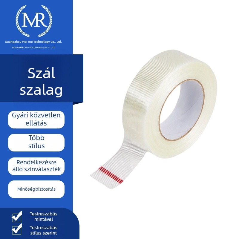 Üvegszálas szalag elektromos készülékekhez — nyomot nem hagyó, egyrészes, csíkos csomagoló szalag