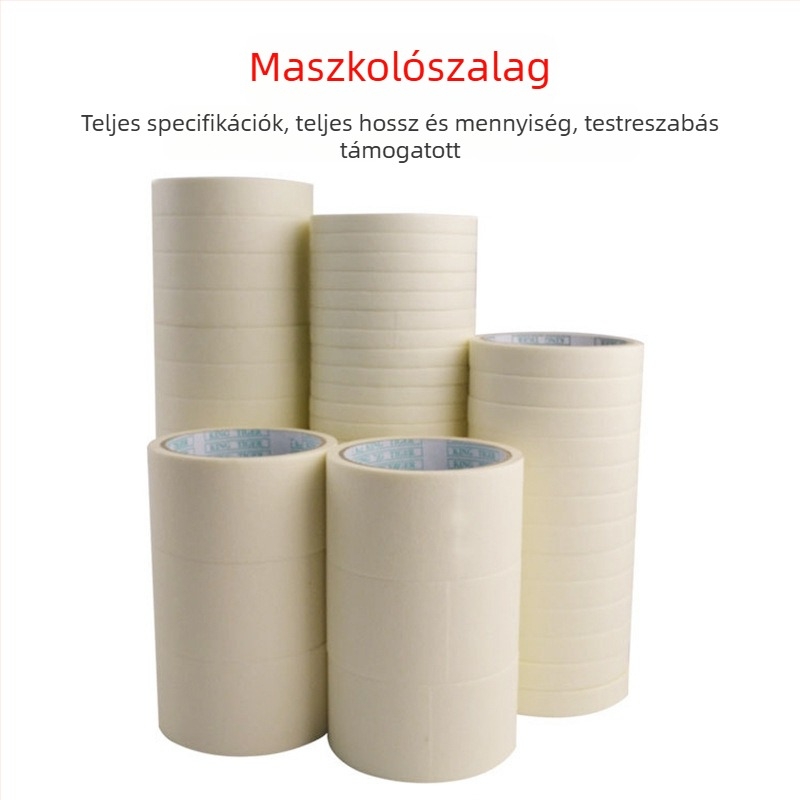 Fehér maszkoló szalag autófestéshez és dekorációhoz, nyom nélkül, könnyen téphető, testreszabható