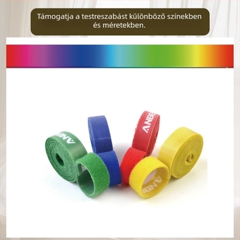 Kétoldalas Velcro kábelkötegő szalag nylon-fleece anyaggal