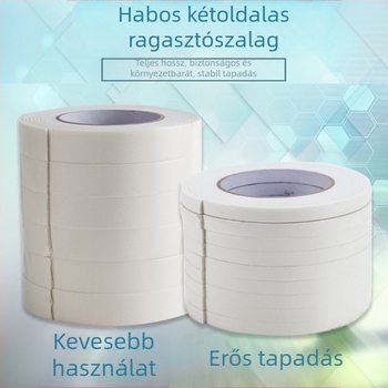 PE habszalag, kétoldalas ragasztóval, szivacsos, megerősített