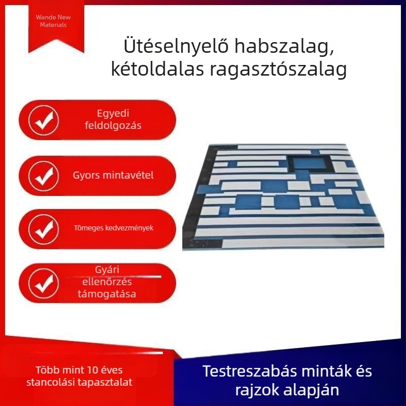 Habos kétoldalú ragasztószalag, vízálló és ütéscsillapító, ipari kivágással, testreszabható