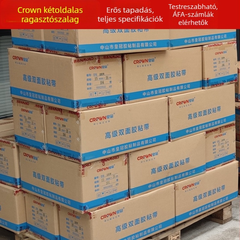 Crown DS10 kétoldalú ragasztószalag hímzéshez, szélességek 1.0–3.0 cm, írható felület, testreszabható specifikációk
