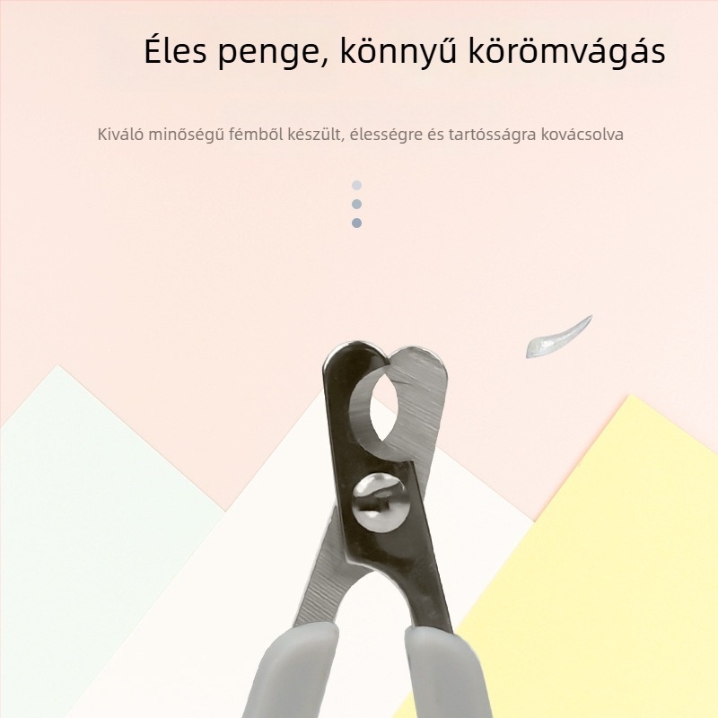 Macska körömvágó olló kör fejjel, ápolás és köröm tisztítására