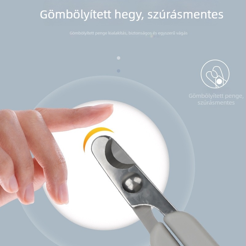 Macska körömvágó olló kör fejjel, ápolás és köröm tisztítására