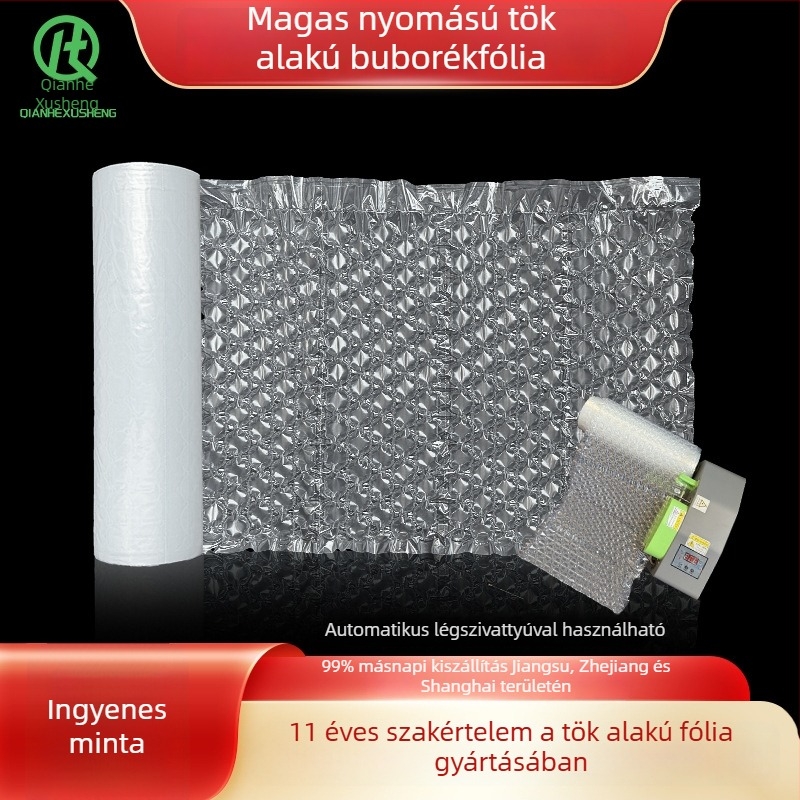 Modesty Nylon magasnyomású légoszlopos buborékfólia express csomagoláshoz, nagy buborékok, tekercs 40 mm × 300 m, átlátszó