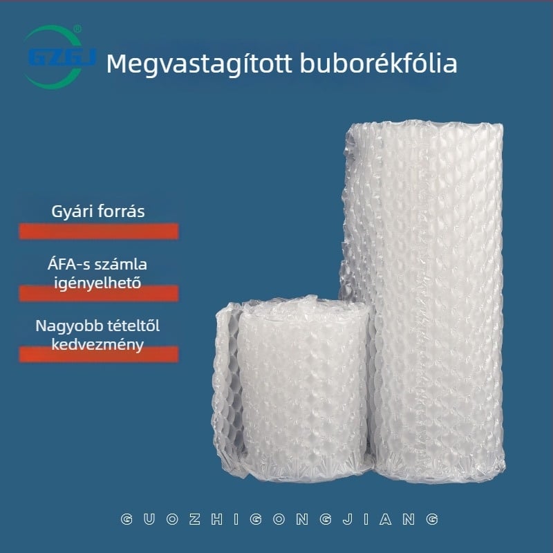 Tompa buborékfólia, levegőoszlopos tasakok és buborék párnák ütésvédelmi célra