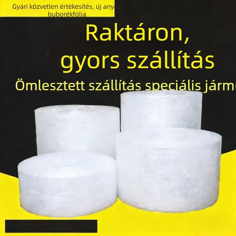 Nagy buborékfólia tekercs, megerősített habpárna, ütésálló csomagolóanyag; szélesség 30–60 cm, hossz 20–60 m