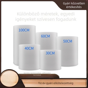 Sokkbiztos buborékos csomagoló fólia, új anyag, tekercs 110 m, buborék 1 cm, közepes méret