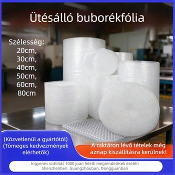 20 cm-es buborékfólia tekercs, két rétegű vastag párnázóval, közepes buborékokkal