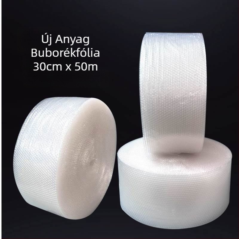 PE buborékfólia, egyretes buborékos papír, 30-as tekercses csomagolópapír, ütésálló műanyag fólia