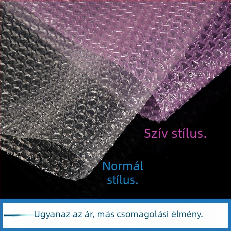 50 cm széles buborékfólia tekercs, fehér, közepes buborékokkal, vastagított, ütésálló csomagoláshoz, körülbelül 70 m hosszú