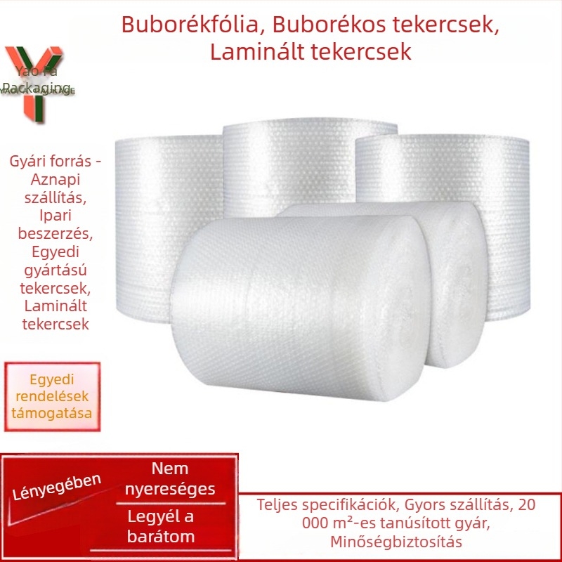 Vastag buborékfólia csomagoláshoz, nyomás- és ütésálló, 30 cm széles