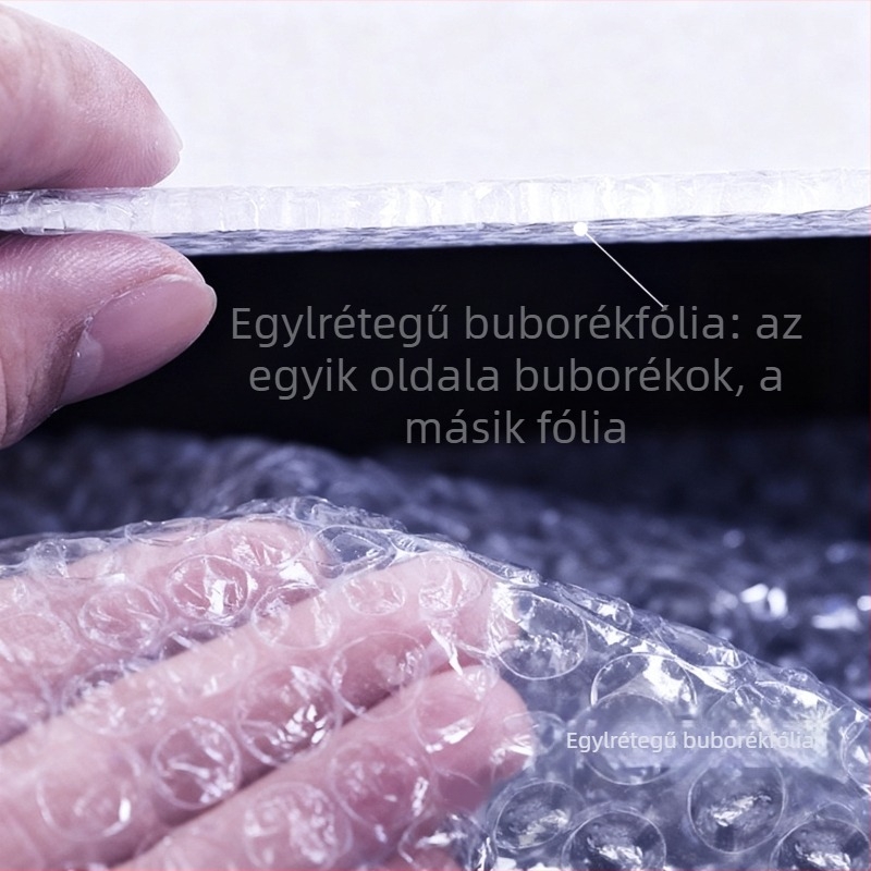 Buborékfólia tekercs, közepes buborékokkal, 30 cm × 60 m, 80 g/m², átlátszó csomagolóanyag