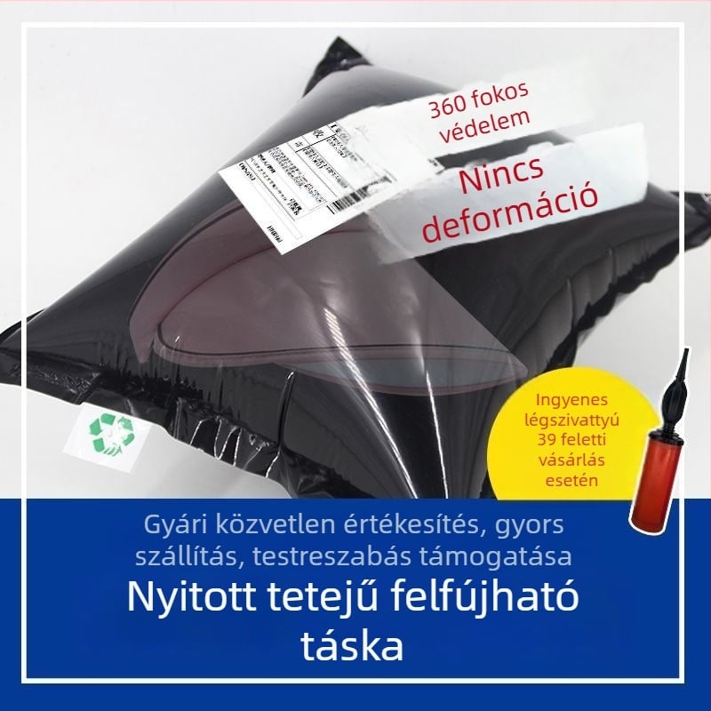 Kalap töltőtáska vastag alsó nyílással, felfújható buborékos tasakkal, vízálló és nyomásálló csomagoló töltőanyag