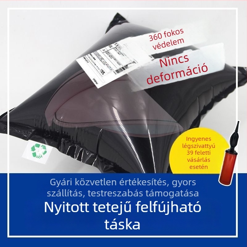 Kalap töltőtáska vastag alsó nyílással, felfújható buborékos tasakkal, vízálló és nyomásálló csomagoló töltőanyag