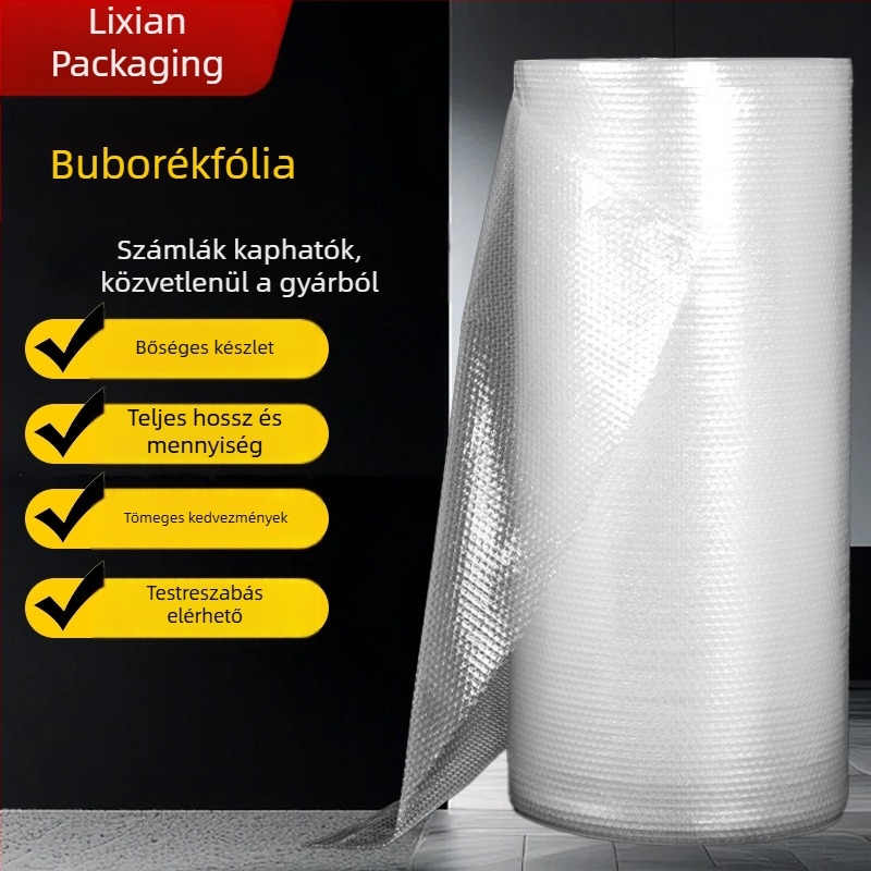 Buborékfólia tekercs, 50 cm széles, vastagított dupla rétegű buborékkal, csomagolási védőfólia