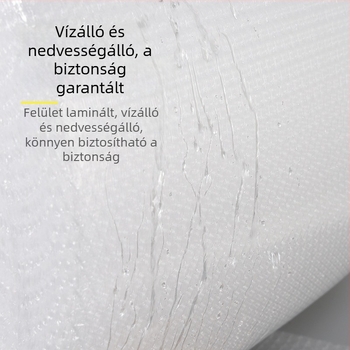 Új anyagú buborékfólia tekercs, megerősített ütésálló párnázás, 30×50 cm, PE buborékfólia, közepes buborékok, egy réteg, átlátszó fehér, buborék átmérője 10 mm, magasság 4 mm