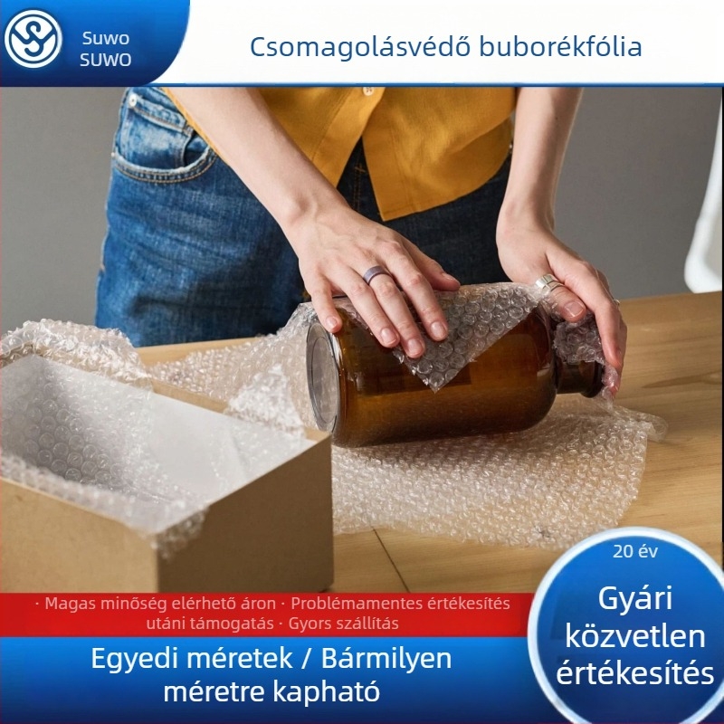 Erőteljesen tartós buborékfólia csomagoláshoz – véd a törékeny tárgyak számára, nedvesség- és nyomásálló
