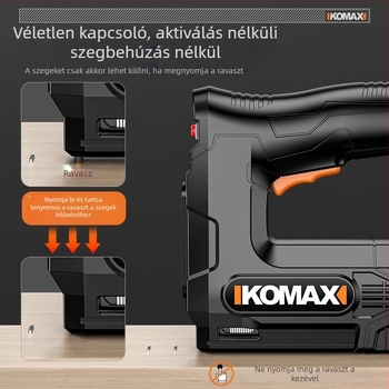 Cosmax Vezeték nélküli elektromos szögpisztoly fához – Li-ion akkumulátorral