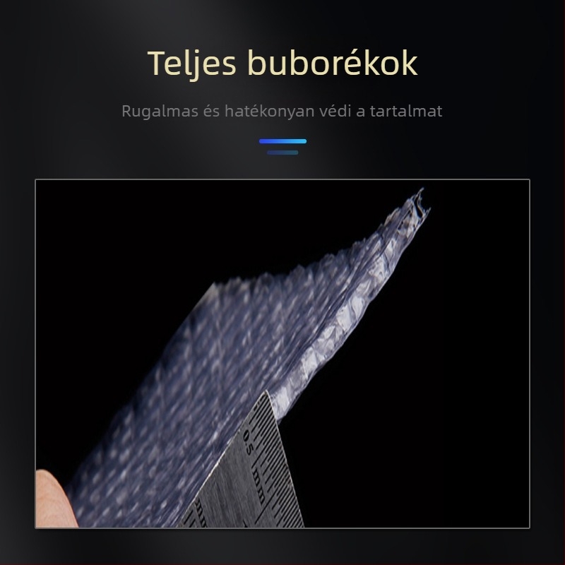 Vastagított dupla rétegű buborékfólia, átlátszó műanyag, nagy tekercs, szélesség 50 cm