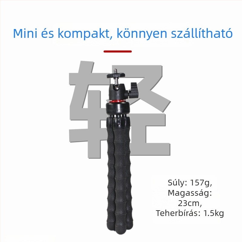 Bambusz stílusú nyolcszárnyú állvány okostelefonokhoz, kamerákhoz és GoPro-hoz — rugalmas kézi felvétel és élő közvetítés