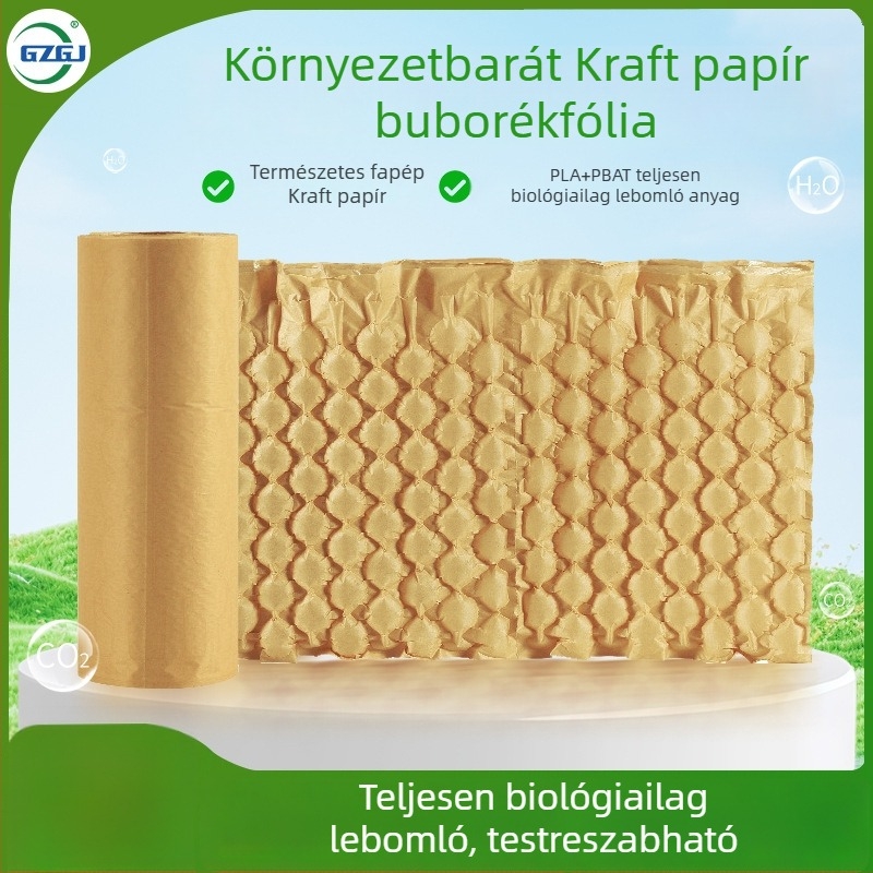 Biodegradable kraftpapír alapú felfújható párnázó fólia, légzsákokkal és hullámos védőfilmmel a szállítás közbeni ütéscsillapításhoz