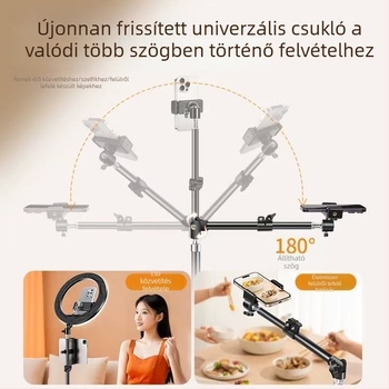 Okostelefonhoz készült állvány élő közvetítéshez és felülről vett felvételekhez, teleszkópos háromszög tartó