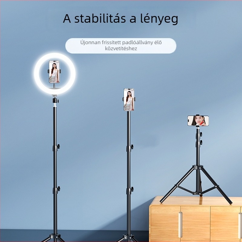 Álló telefon tartó élő közvetítéshez, fényképezéshez és videóhoz — többfunkciós háromszög tartó