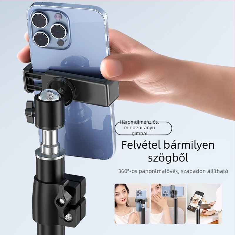 Álló telefon tartó élő közvetítéshez, fényképezéshez és videóhoz — többfunkciós háromszög tartó