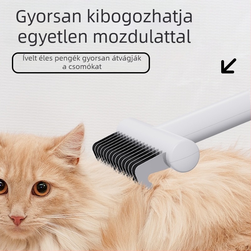 Rozsdamentes acélból készült háziállat fésűkészlet a szőrzet deszedésére, csomóoldásra és ritkításra – kutyák és macskák számára