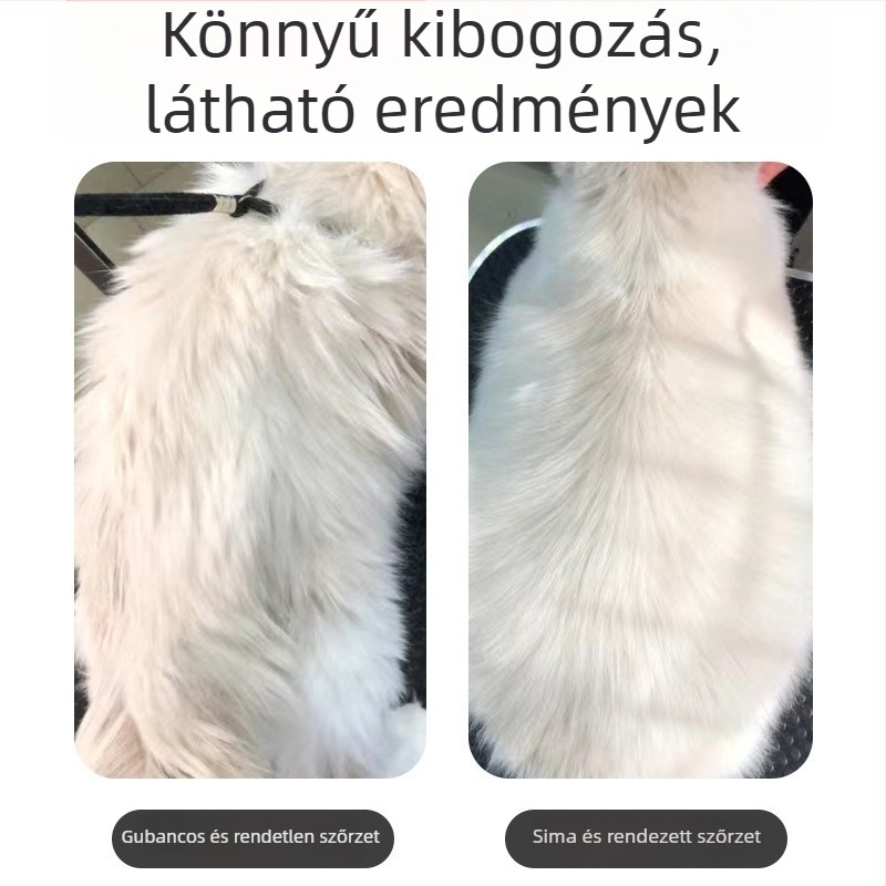 Rozsdamentes acélból készült háziállat fésűkészlet a szőrzet deszedésére, csomóoldásra és ritkításra – kutyák és macskák számára