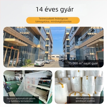 120 cm széles, megerősített buborékfólia új polietilén anyagból; átlátszó buborékfilmmel 1 cm-es buborékokkal; testreszabható, egy- vagy kétszerétegű változat.