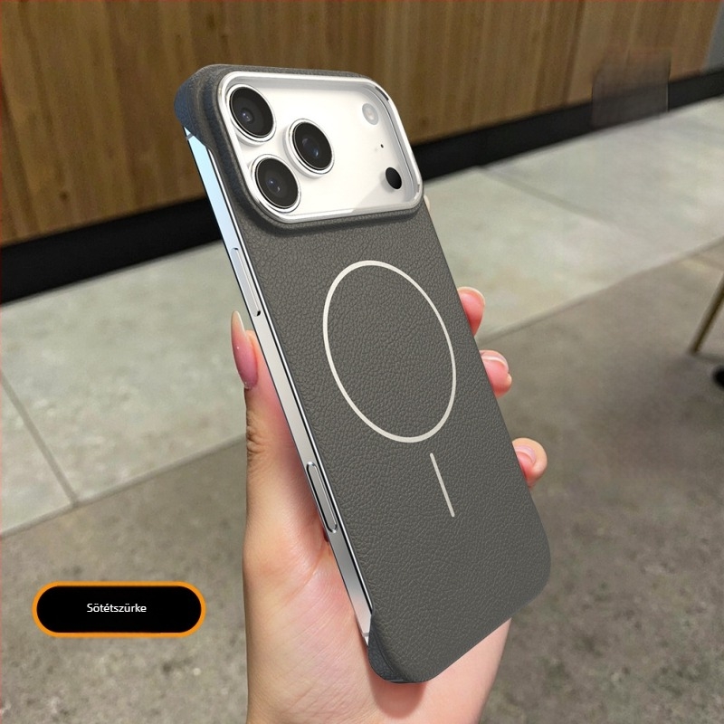 Ultra vékony, bőrtextúrájú keret nélküli tokk iPhone 17 Pro-hoz mágneses csatlakozással; kompatibilis az iPhone 16 Pro-val és iPhone 15-tel.