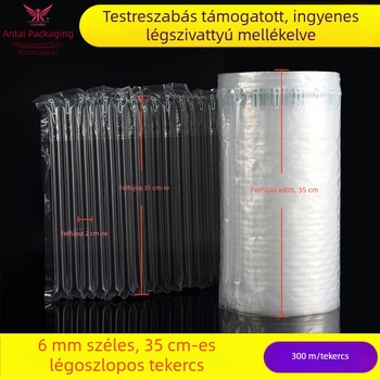 35 cm-es légoszlopos buborékfólia tekercs, testreszabható tasakok érzékeny áruk és elektronika számára