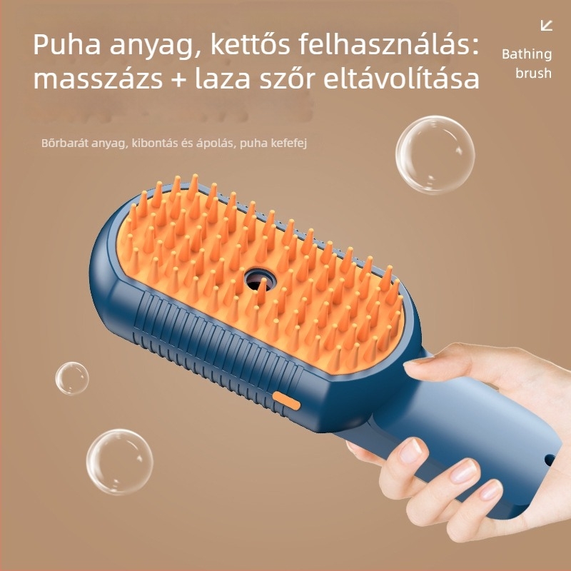 Koledi masszírozó fésű macskáknak és kutyáknak, szőr eltávolítása, egy kattintásos permet, anti-sztatikus, bőrbarát