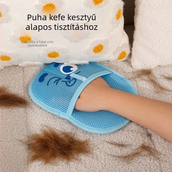 Elektrostatikus szőr eltávolító kesztyű háziállatok számára, kétirányú kefével