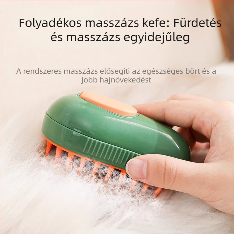 Avokádó formájú USB-s permetező fésű háziállatoknak — macskák számára, fürdetés közbeni masszázs, szőrhullás eltávolítása
