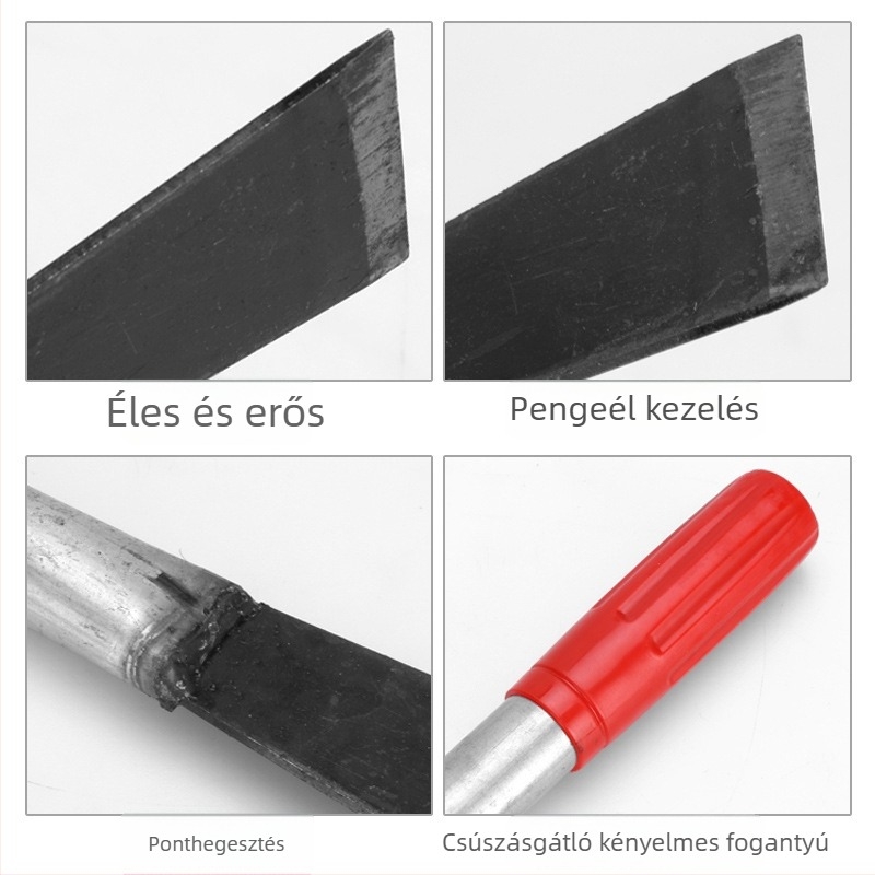 Mangánacélból készült többfunkciós ásó gazdaságra, háztartásra és kertészkedésre; megerősített kültéri kapa