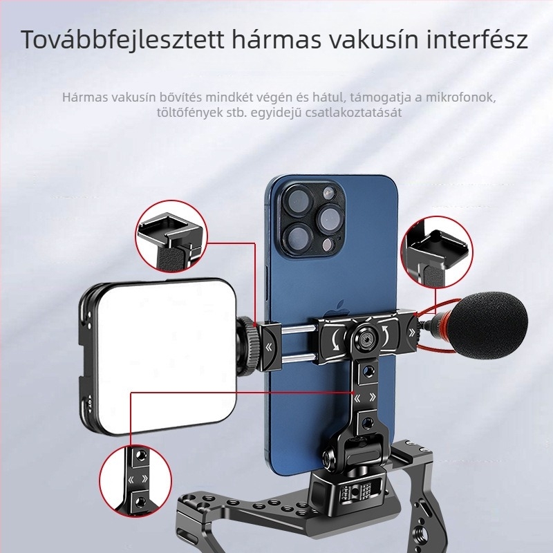 1/4 hüvelykes pozicionáló csap a telefonklipszhez, ketreces tartó DSLR kamerákhoz, bővítő adapter hideg ciphez