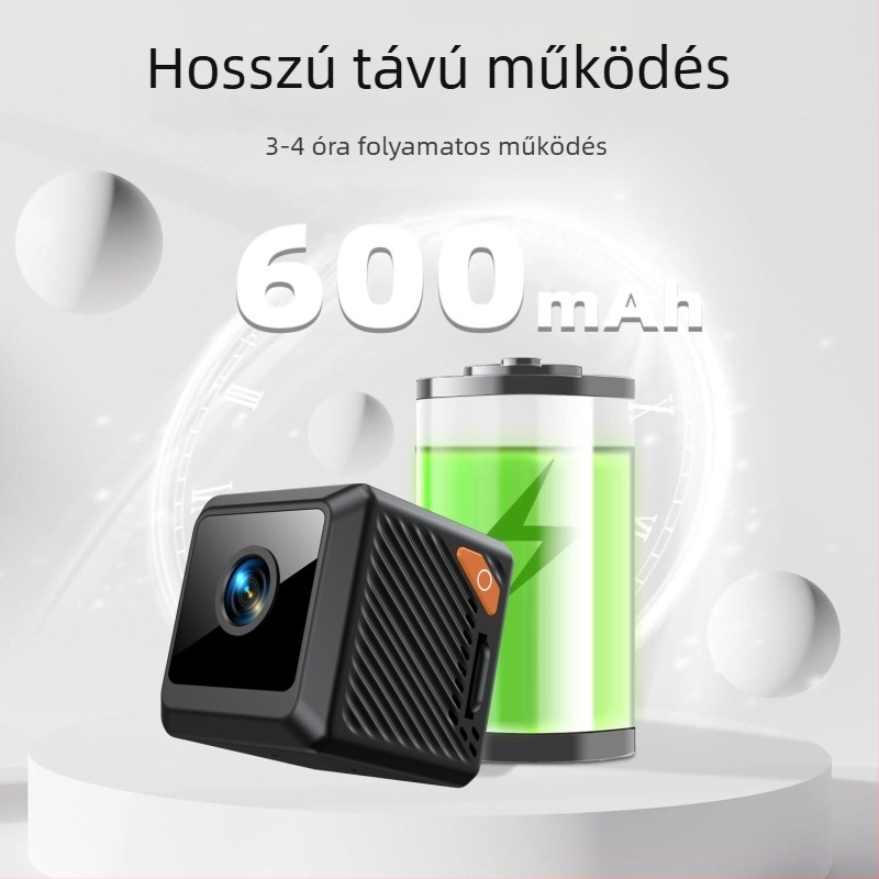 W02 Vezeték nélküli Wi‑Fi kamera éjszakai felderítéshez, kültéri biztonságra – kompakt HD kamera