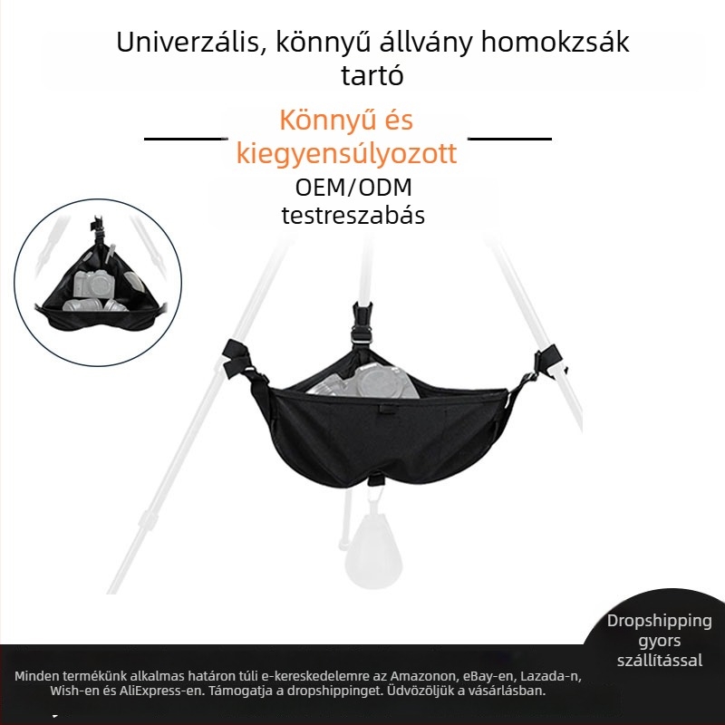 Fotózásra tervezett nehéz homokzsák nylonos felszerelés tárolóval és alul található hevederzsinórral