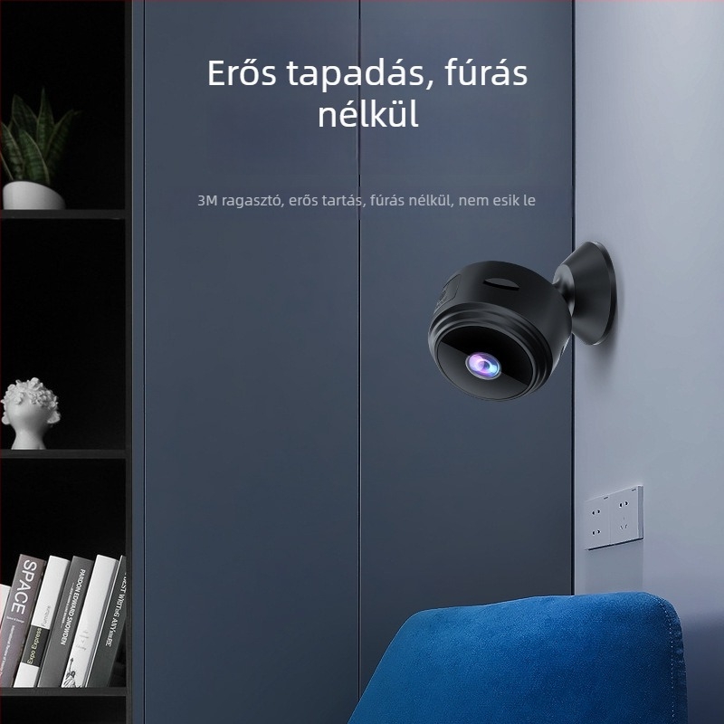 A9 Otthoni intelligens videokamera megfigyelésre, kültéri HD Wi-Fi éjszakai látással, kompakt mini