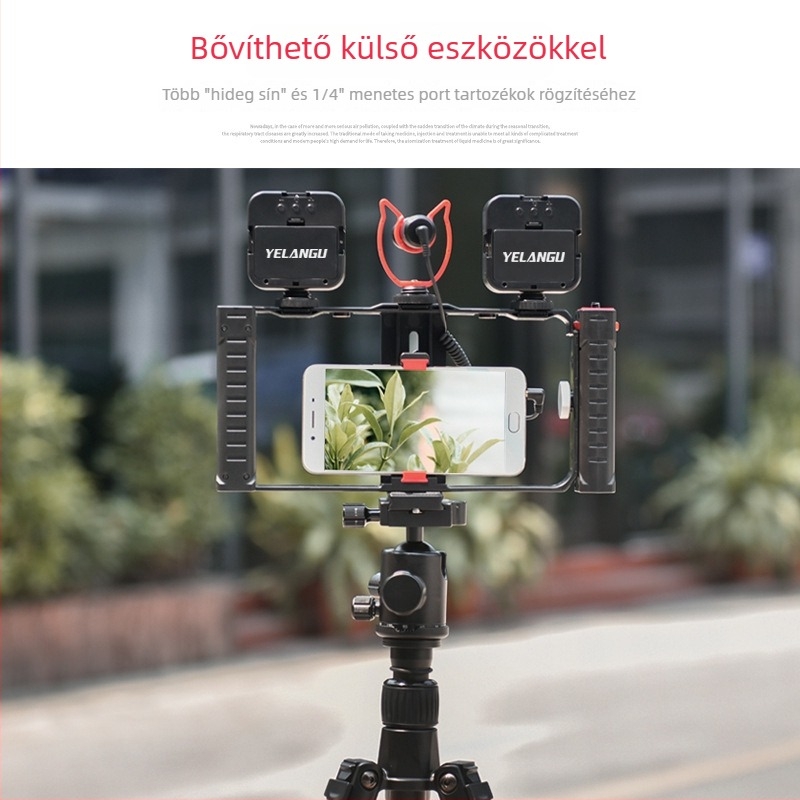 YELANGU Wolf King PC02A Kétkaros telefonrögzítő fotózáshoz, VLOG-hoz és élő közvetítéshez