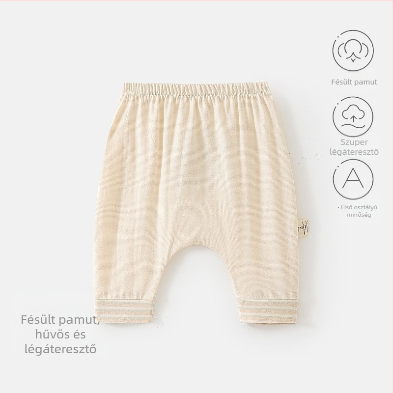 Baba pamut ultra vékony laza nyári nadrág, harém stílus, alacsony derekú