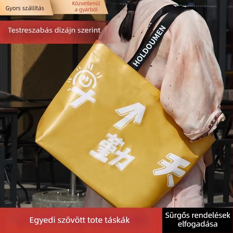 Személyre szabott szövött bevásárló táska, extralig méretű, környezetbarát, kígyóbőr mintázatú, kiállítási táska logónyomással