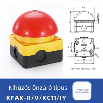 Gombafejű vészleállító lábkapcsoló, ön-resetáló és zárható, modell FAK-S/KC11/I