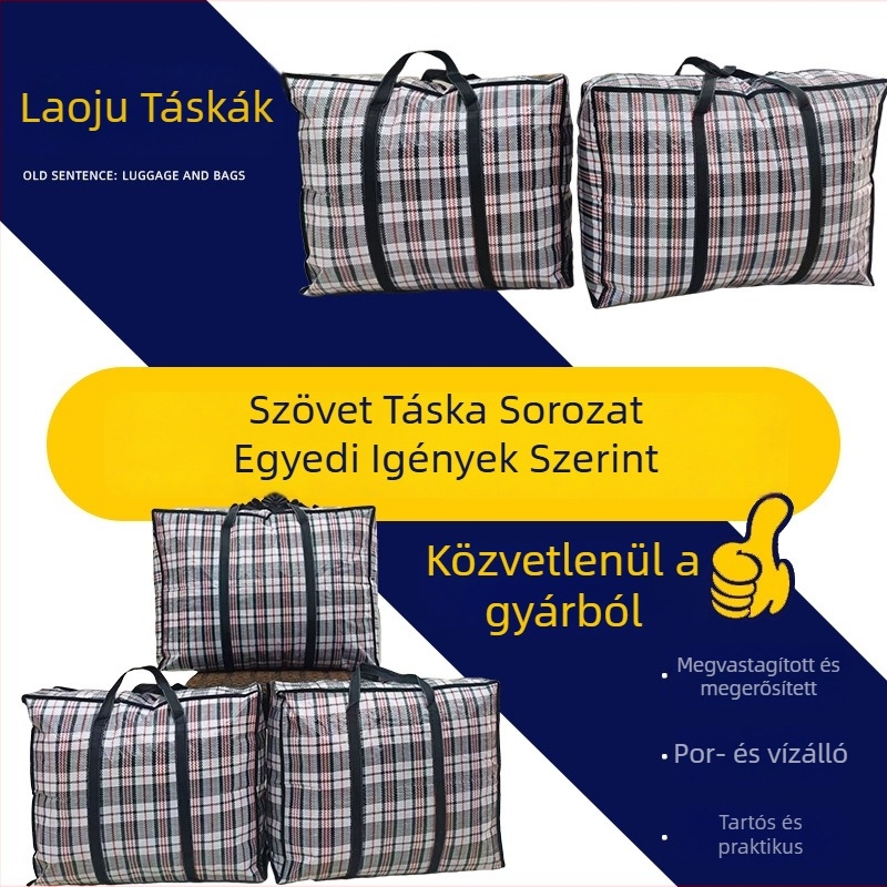 PP vízálló szövött táska hálós mintával és kígyó bőr motívummal, költöztetéshez és ruhák és egyéb holmik tárolásához