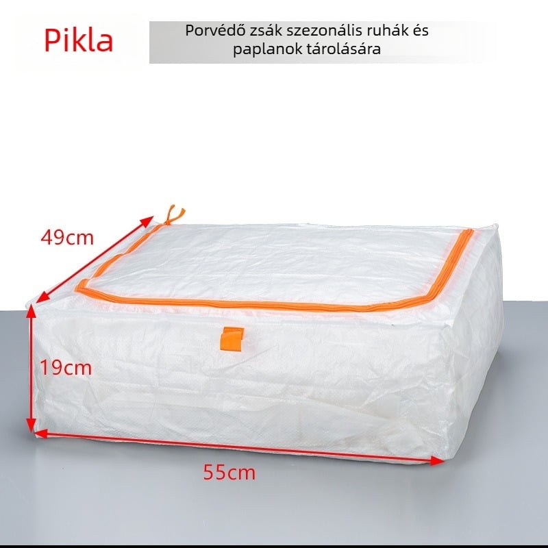 Átlátszó PP fonott táska, nagy kapacitású, kézi hordozású költöztető és csomagoló táska, ruhák tárolására