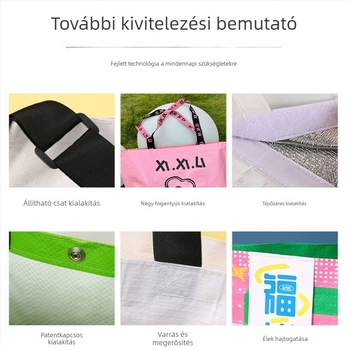 Nagy, figyelemfelkeltő fonott tote táska, egyedi kiállításokra, átlátszó PP fonott táska